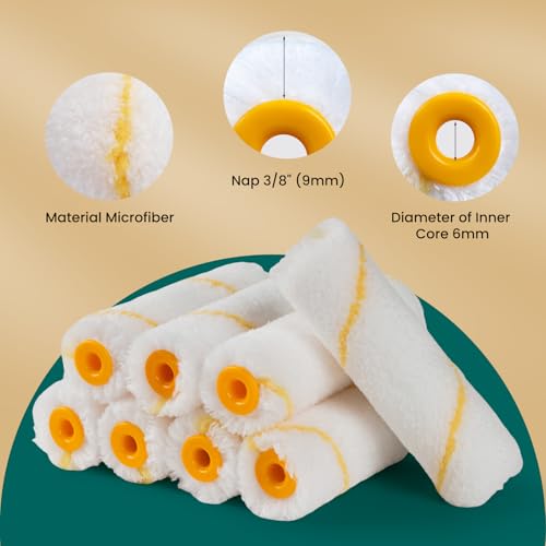 Paint Roller Covers, 26 Pack, 4 Inch 3/8" Nap Microfiber