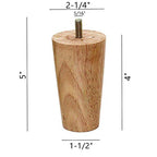 Solid Wood Replacement Furniture Sofa Couch Legs 4 inch Heavy Duty Set of 4 - color: Straight- Set of 4, size: 4"