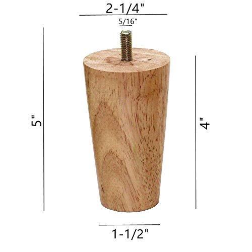 Solid Wood Replacement Furniture Sofa Couch Legs 4 inch Heavy Duty Set of 4 - color: Straight- Set of 4, size: 4"