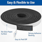 Kikerike Self Adhesive Foam Tape Weatherstrip 1/2In x 1/8In x 26Ft High Density Foam Insulation Strips Seal Weather Stripping with Strong Adhesive for Door and Window Sound Isolation Soundproofing - size: 1/2in x 1/8in x 26Ft