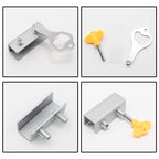 4 Sets Sliding Window Locks, Sliding Door Lock with Keys, Silver - color: Silver