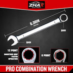 zhax 9mm Metric Combination Wrench, 12 Point Box End, 15 Degree Offset Design, Mirror Polish Finish, Forged CR-V Steel, Hand Tools for Mechanics, Ideal for Auto and Home Repair - size: 9mm