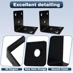 25PCS L Brackets, 2" 304 Stainless Steel Brackets, Black - size: 25PCS-2'' L Brackets