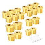 GASHER 20PCS Brass Hex Bushing Fitting Kit - 1/4" - 1/8", 3/8" - 1/4", 1/2" - 3/8", 3/4" - 1/2" - style: Hex Bushing Kit（20Pcs）