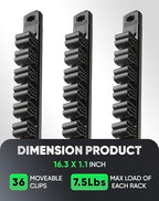ALOANES Magnetic Screwdriver Organizer 36-Slot Black 3PC for Toolbox - color: Black