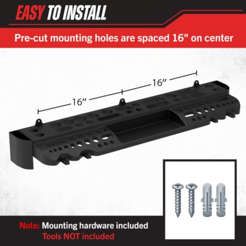 Stalwart Wall Mount Hand Tool Organizer with 61 Holes and 4 Hooks