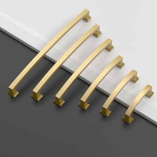 Amerdeco 10 Pack Brushed Gold Cabinet Pulls 3" - color: Brushed Gold, size: 3" hole center