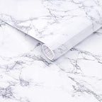 Arthome 23.6″ × 200″ Peel and Stick Marble Contact Paper,Self-Adhesive Waterproof Vinyl Flim for Furniture Sticker, Kitchens, Bedrooms and Bathrooms - color: White Marble, size: 23.6" x 200"