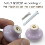 10-Pack Ceramic Cabinet Knobss Light Purple 32mm Round Drawer Pull - color: Purple