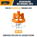 ALBO Reusable Caps 100 PCS for Tile Leveling System - Orange Replacement Caps for Floor & Wall Spacers - Anti-Lippage Installation Tools, Self-Leveling Spacer Kit for Ceramic, Stone & Tile Formats - style: Reusable Caps 100 PCS