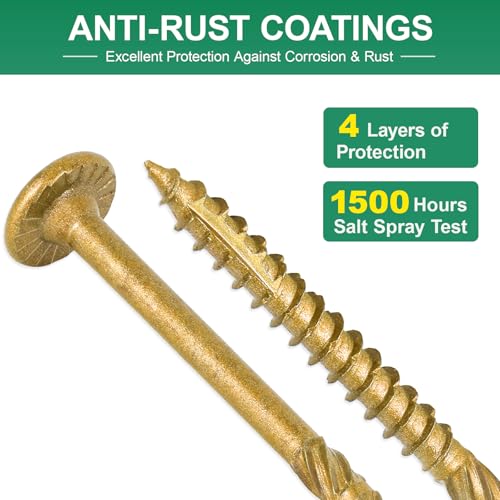 8 Inch Heavy-Duty Outdoor Deck Screws - size: #14 x 8"