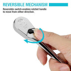 DURATECH Extra Long Handle 1/4-Inch Drive Ratchet, 90-Tooth Ratchet Wrench - size: 1/4" with 8" handle
