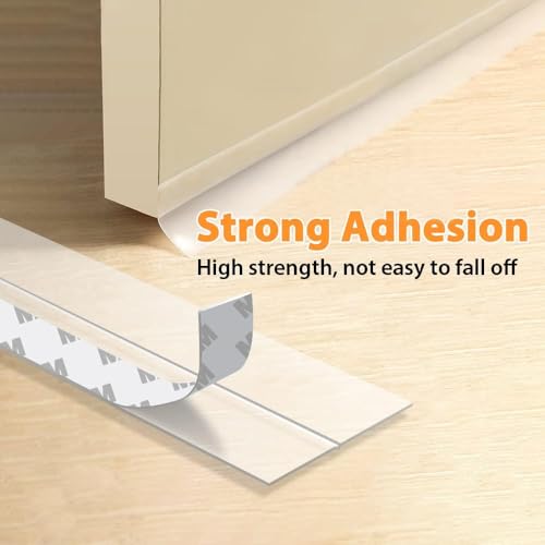 36 Ft Weather Stripping Door Seal Strip Tape,Silicone Door Draft Stopper,Self Adhesive Shower Door Bottom Seal and Door Insulation Strip for Door Frame Windows and Glass Gaps (Transparent, 45mm) - size: 1.8 in x 36 ft