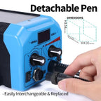 YIHUA 939D-II Pyrography Pen Wood Burning Kit Station 2-in-1 Solid-Point 200~480°C (with Temp Display)/Wire-Nib 250~750°C with 20 Nibs, Solid Points, 1 Stable Pen Holder, 2 Scrap Wood (Blue) - color: Blue