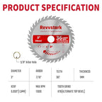 3 Pcs 3 in 36T Circular Saw Blade for Wood, Plastic, PCV, Acrylic - size: 3 In 36T(3PCS)