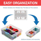 Akro-Mils 24-Drawer Plastic Storage Cabinet, 20"W x 6"D x 16"H, Black - size: 24 Drawer