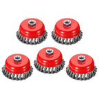5pcs 4in Wire Cup Brush for Angle Grinder with 5/8"-11 Arbor - size: 4 inch