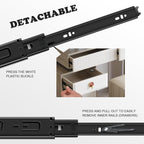 20 inch Drawer Slides 6 Pairs (12pcs) Full Extension Ball Bearing Drawer Rails Side Mount 3 fold Metal Dresser Runners for File Cabinet Trash Can Kitchen Wardrobe Glides 20" Black 100 LB Capacity - size: 20inch(500mm)
