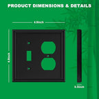 Matte Black Decorative Combination Light Switch Covers Wall Plate - size: 1 Toggle/1 Duplex 2 Pack