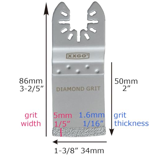 XXGO 4 Pcs Oscillating Multi Tool Diamond Blades for Grout Removal XG3304D - size: 4 Pcs Diamond Flush Cut Blades