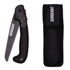 SERGEANT Folding Hand Saw with Pouch. Pruning hand saw. Best for Wood, Bone, PVC, Tree Pruning, Gardening, Camping, Hunting, Outdoors, Tool Box. Rugged 7" Steel Blade & Slip-Resistant Rubber Grip.