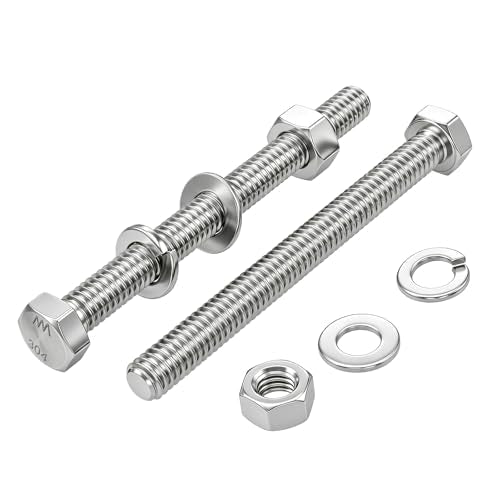 10 Sets 1/4-20x6 Bolt and Nut Set, Flat & Lock Washers Included,40PCS - size: 1/4-20x6" 10sets