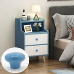 10-Pack Ceramic Cabinet Knobs Blue 32mm Round Drawer Pull - color: Blue
