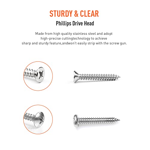 Trivd Frol 550PCS Self Tapping Screws Assortment Set 304 Stainless Steel