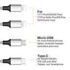 Multi Charging Cable, Multi USB Cable Universal 4 in 1 Multiple USB Cable - color: Silver