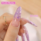 Double Rhythm 0.5Oz Glitter Gel Polish Shimmer Reflective Color for Nail Art Salon DIY Soak Off 15ml Nail Lamp Gel Polish at Home (Fairy Sparkle Rose-B1008) - color: Fairy Sparkle Rose