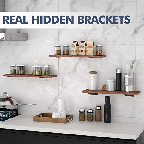 Starunder 12 Inch Floating Shelf Brackets,8 Pack L‑Shape Shelf Supports - size: 12 Inch