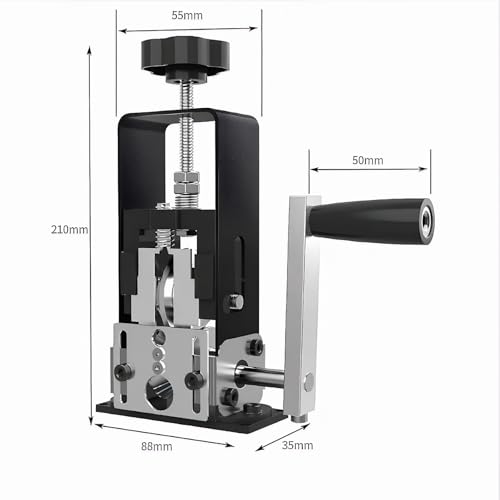cjc Wire Stripper Machine, for 0.06"-1" Scrap Wires Hand Crank Wire Stripping Machine (Drillable), 3-Channels Wire Peeling Tool for Efficient Copper Cable Stripping, 2 x Spare Blades