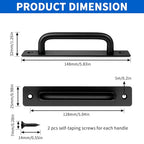 TamBee 4 Pack 6-1/2 Inch Black Metal Gate Pull Handles, Heavy Duty Hardware, Durable Pull Grips for Wooden Fence, Shed, Barn Door & Outdoor Use - size: 4 Pack 5 Inch Metal
