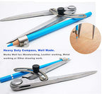 6/8/10 inch Professional Woodworking Compass with Pencil Holder & Lockable Wing, Geometry & Drafting Compass for Carpenter (6 inch) - size: 6 inch