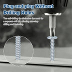 100Pcs #10x1-1/2 Sheet Metal Screws 410 Stainless Steel Silver - color: Blue and White, size: #8x1-1/4"