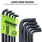 NEIKO 01102A Torx Allen Wrench Set, 13 Piece Key Set, Long Torx Keys T5 to T50, 6 Point Star Wrench Set for Bike Bicycle Repair, Black Oxide Chrome Vanadium, Hanging Storage Case - size: Torx - 13pc