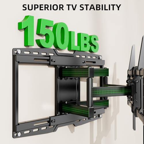 Full Motion TV Wall Mount for 55/65/75/85/86/90 inch TVs, Heavy Duty Sliding Bracket with Tool-Free Tilt up to 150 lbs, Wall Mount with Dual Articulating Arms, VESA 600x400mm, 12-24" Studs-USX MOUNT - size: 42-97inch