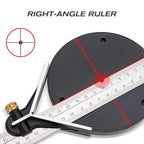 BAUSATZ 12 inch Stainless Steel Combo Square - Universal Bevel 180 Degree Angle Combination Square Set Protractor Ruler