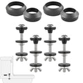 4 Pcs Universal Toilet Tank to Bowl Gaskets Kit, Stainless Steel Toilet Tank Bolts & 2 Kind Gasket, Fits 2-Inch and 3-Inch Seals for Toilets Mounting Repair and Flush Valve Opening - size: Bolts & Gasket