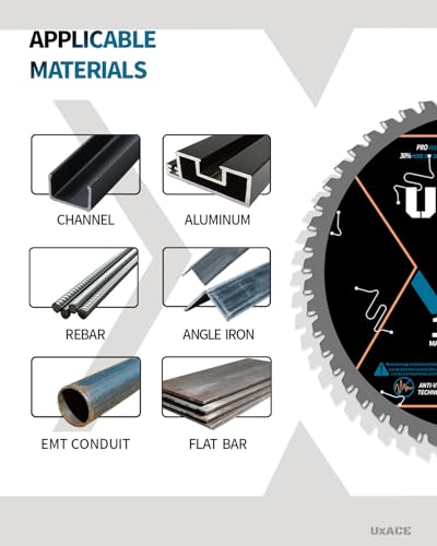 5-3/8-Inch 30-Tooth Circular Saw Blade, 20 mm Arbor, Ferrous Metal, Steel Cutting Blade, Carbide Tip, Thin Kerf, for Channel, EMT Conduit, Angle Iron, Threaded Rod, Flat Bar, 2 Pack - size: 5-3/8'', 0.79'' Arbor, 30T, 2pc