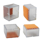 12PCS PVC Square Chair Leg Protectors with Felt Bottom, Non-Slip Furniture Pads for Hardwood Floors, Quiet Table Feet Caps Covers, Fits 1.65"-1.88" (42-48mm) - Transparent - size: 42-48mm/Clear