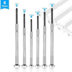 6PCS Mini Screwdriver Set, Small Professional Repair Tool Kit with 6 Different Size Flathead and Phillips Screwdrivers, Precision Screwdriver Sets for Jewelry, Watch, iPhone, Eyeglass Repair - style: 6PCS