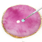 2 Pcs Resin Nail Art Palette, Round Mixing Board, Blue White - color: Purple, White