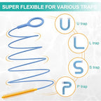 EastLink 50 Inch Extra-Long Drain Snake 3 Pack, Reusable Drain Clog Remover