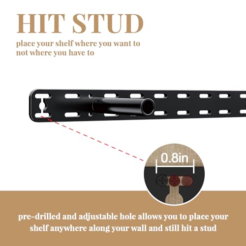 2pcs Large Shelf Brackets Long Floating Shelf Bracket Invisible Floating Shelf Hardware Heavy Duty Floating Mantel Brackets(43"X6"X1.5")