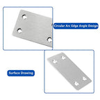 BokWin 12Pcs Flat Straight Mending Plates, 2.4" x 1.5" - size: 2.4" x 1.5" (Silver)
