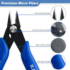 Small Wire Cutters 10 Pack- KAIHAOWIN 170 Wire Flush Cutters Wire Clippers Nippers Clean Cut Pliers Side Cutter Diagonal Cutting Pliers for Electronic Floral Heating Wire Model Sprue Soft Copper, Blue - size: 10 Pack