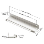 Ravinte Silver Finger Edge Pulls Drawer Edge Pulls 150mm/5.9 inch 6 Pack - size: 5" Hole Center,5.9" Overall Length