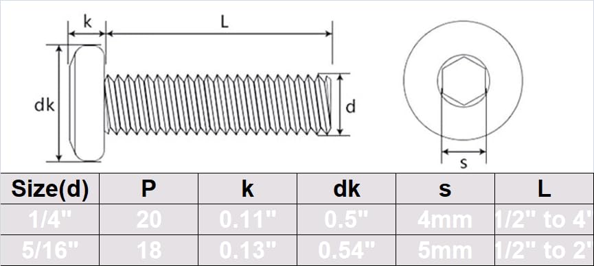 cSeao 5/16"-18 x 1/2" Flat Head Socket Head Screw Furniture Bolts Countersunk Connector Screws, Stainless Steel 18-8 (304), Fully Threaded - size: 5/16-18*1/2 10pcs