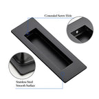 Ravinte 4 Pack Black Sliding Closet Door Handles, Flush Pulls 4.72in Length - color: Black, size: 120mm
